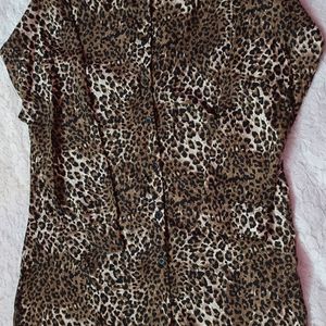 Leopard Print Shirt Dress