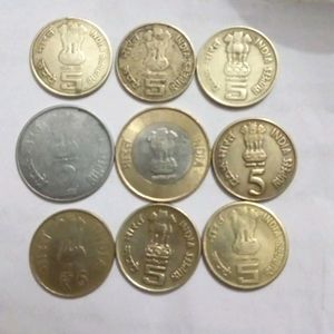 Commemorative Indian Coins-9 Pcs