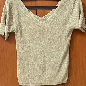 Sparkly Party Wear Aesthetic Sage Green Top