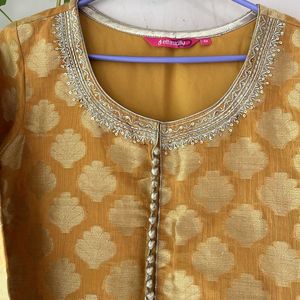 Full Body Work Yellow Kurta