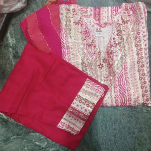 Pink Kurta With Beautiful Print