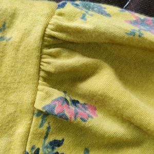 Mustard Yellow Floral Top For Women