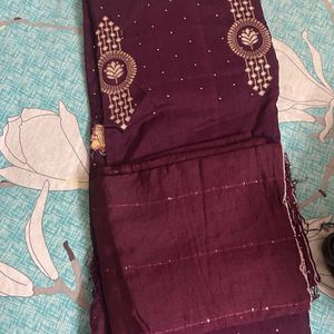 Wine Colour Suit Salwar Material