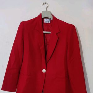 Single Breasted Red Blazer