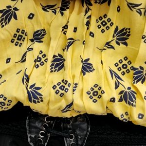 Women Yellow Floral Top | Bust 42 | Length 24