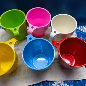 Rainbow Cups: Set Of 6 Melamine Cups