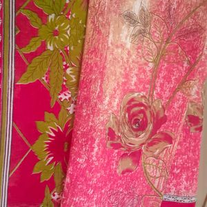 Red And Olive Colour 2 Saree