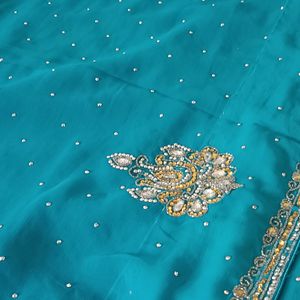 Hevay Cyan 🩵 Saree