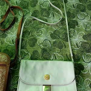 White Leather Sling Bag