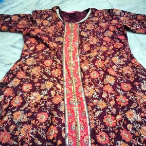 Beautiful V Cut Kurta With Belt For Sale