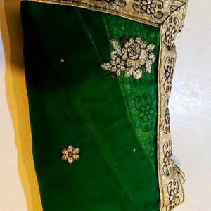 Green Golden Saree