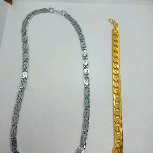 Men's Chain And Bracelet Combo