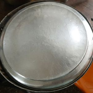 pure thick cast iron kadai with free steel lid