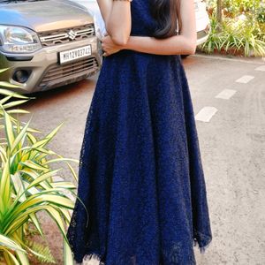 Navy Blue Flared Dress| Frock