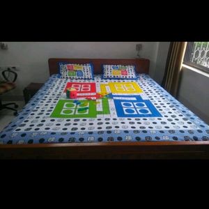 LUDO QUEEN SIZE DOUBLE BEDSHEET WITH 2 PILLOW