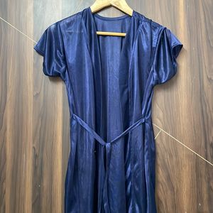 Satin Blue Bathrobe