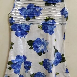 White and Blue Dress For girls