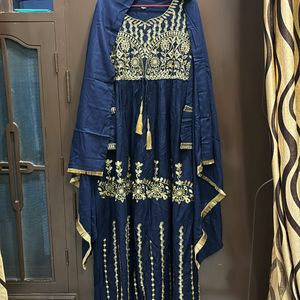 ethnic gown with golden emboridry