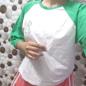 White And Green Top