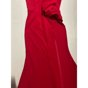 Red Asymmetrical Gown -Shein