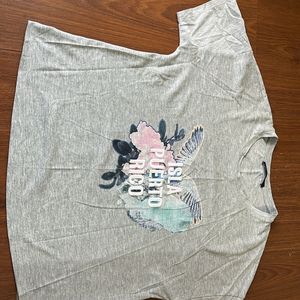 Grey T-shirt With Typography