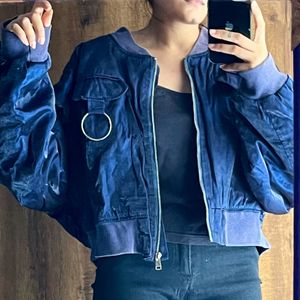 Navy Blue Oversized Jacket