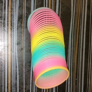 Sprinkly Plastic Spring Toy Rainbow Coloured