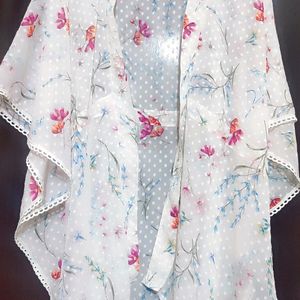 Multi Floral Print Shrug For Girl Or Woman 42 Bust