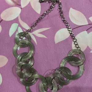 Silver Chain Belt/necklace & Necklac 3 In 1 Combo