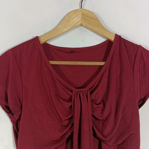 Maroon Plain Casual Top (Women)