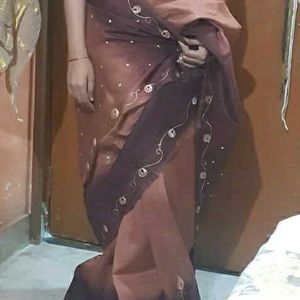 DESIGNER SAREE WITH GOLDEN EMBROIDERY