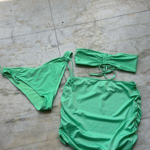 H&M Swimwear Skirt Top And Bottom Set