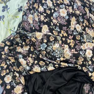 Sleeveless Floral Black Maxi Dress