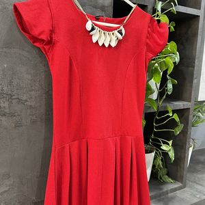 Beautiful Red Knee Length Dress