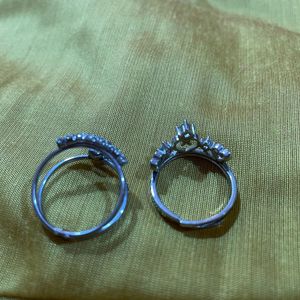 Adjustable SS Rings With Brooch