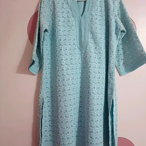 Light Blue Full Work Kurti