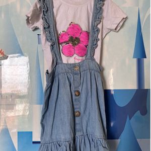 @100 Top And Denim Skirt