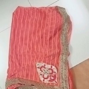 Partywear Saree Blouse Attached In Sare