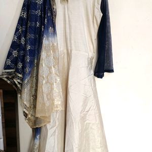 Golden And Navy Blue Anarkali