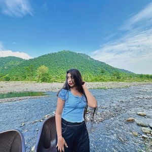 Flower Blue Crop Top