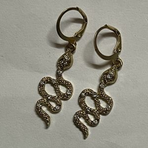 Golden Snake Earrings