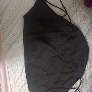 Silk Backless Black Top