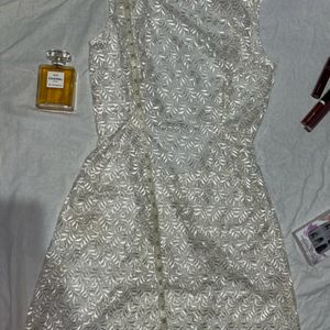 Lace White dress With Back Cut Out