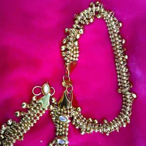 Golden Kundan Anklets