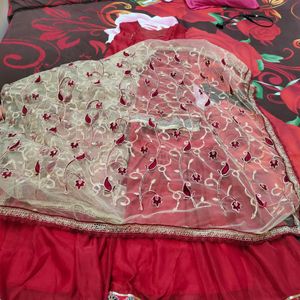 Red Sharara And Suit Dupatta