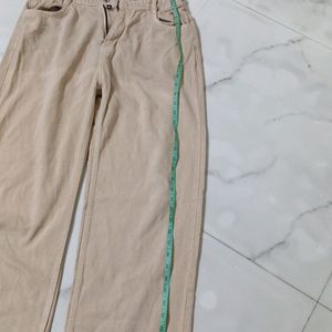 Beige Straight Fit Jeans