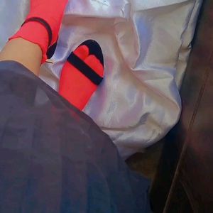 Red Nylon Socks