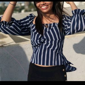 Navy Blue & Red Crop Tops COMBO