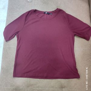 Red Wine Top For Casual Wear.