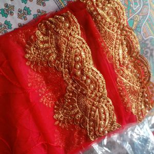 Red Net Saree 🌹